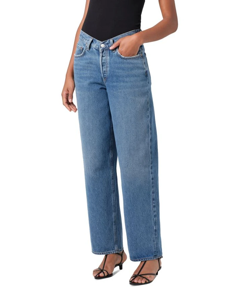 V-Waist Baggy Leg Jeans Cascade