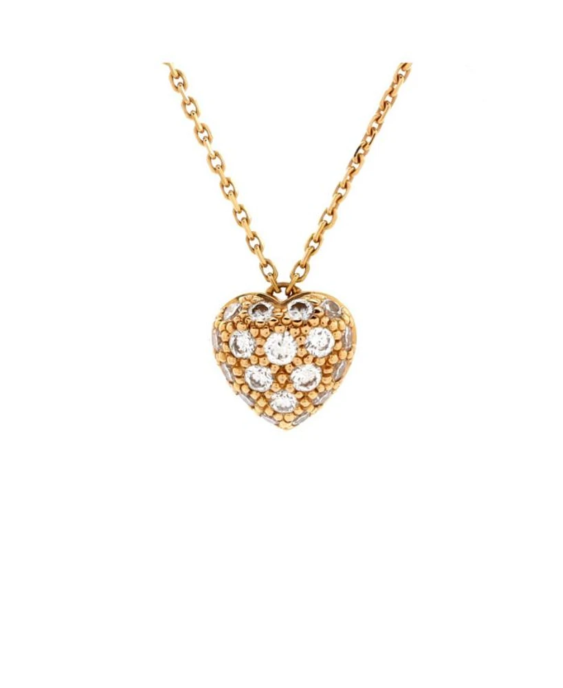 Heart Pendant Necklace 18K Rose Gold and Diamonds