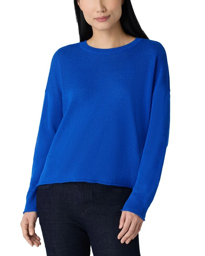 Linen Cotton Cord Crewneck Sweater