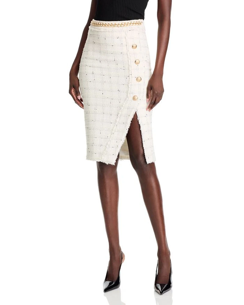 Arcadia Windowpane Tweed Skirt