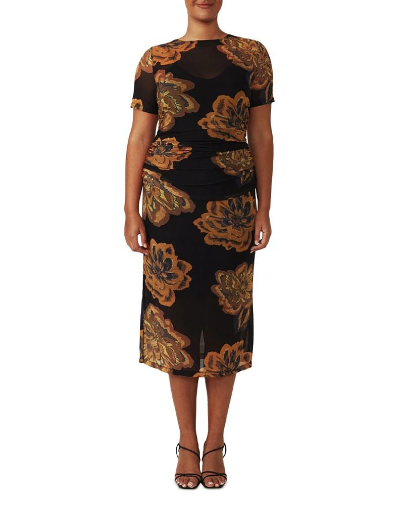 Glow Horizon Mesh Midi Dress