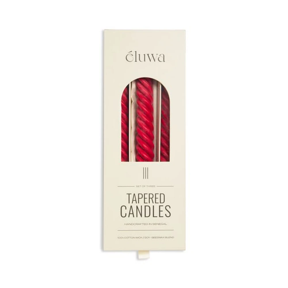 Molua Tapered Swirl Candles, Set of 3