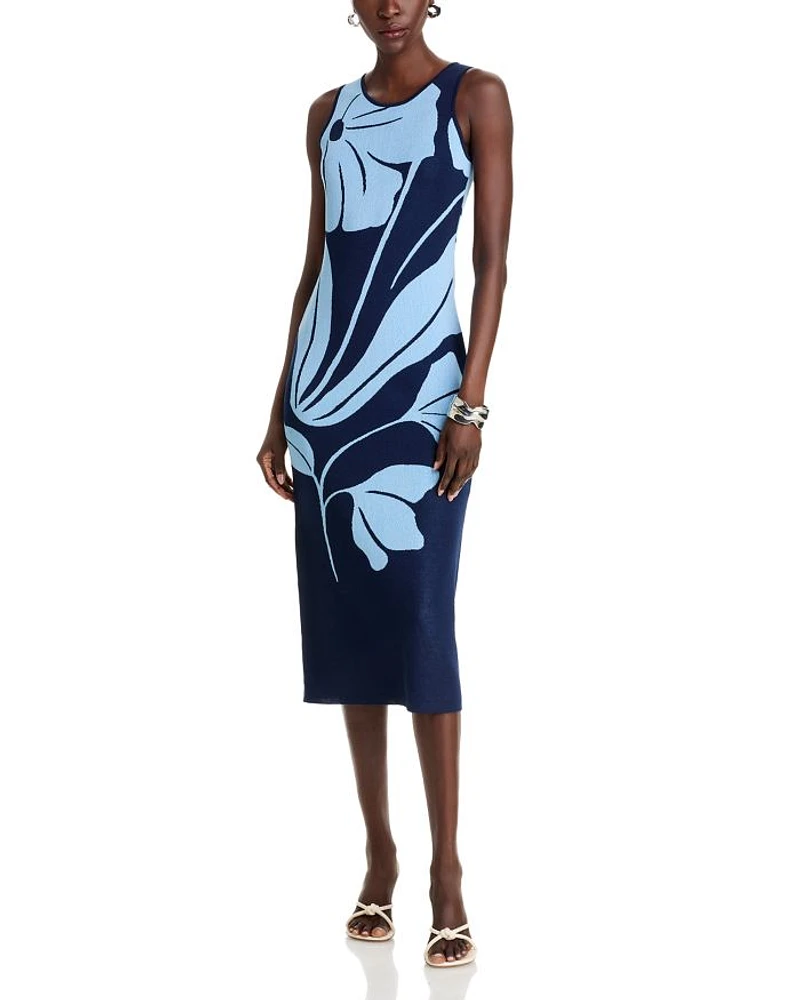 Exploded Floral Midi Dress