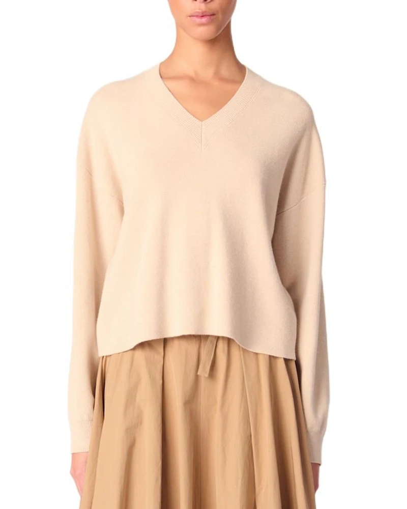 Cropped V Neck Sweater