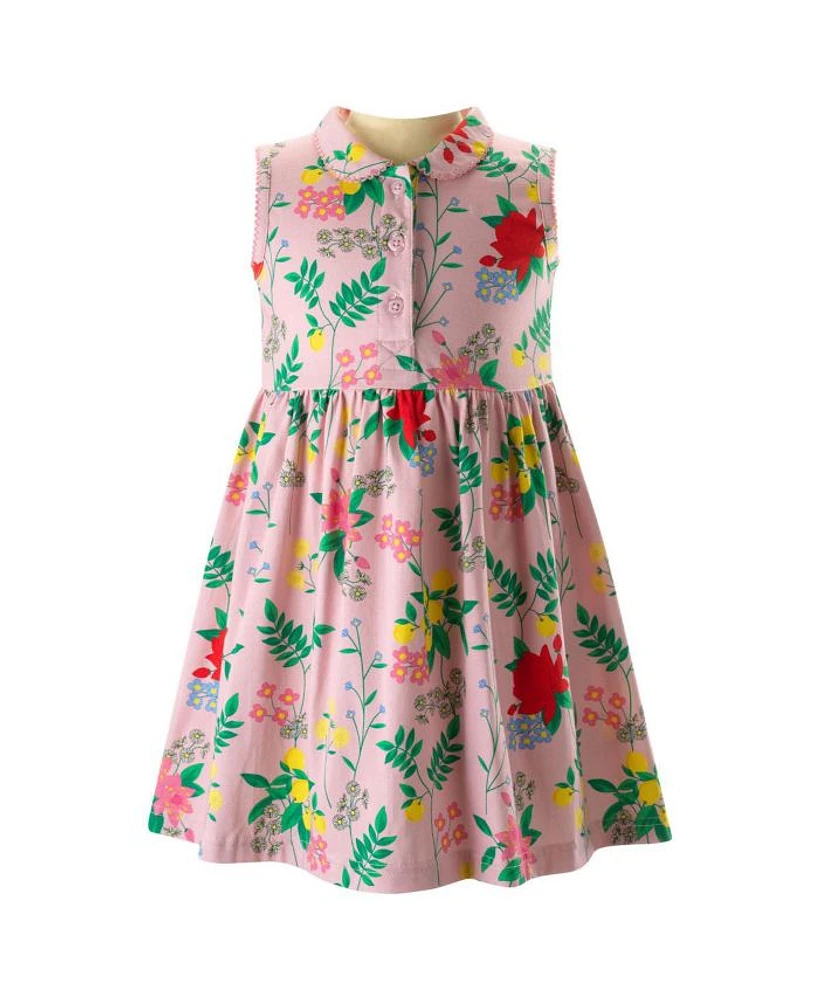 Girls' Botanical Floral Jersey Dress - Baby, Little Kid, Big Kid