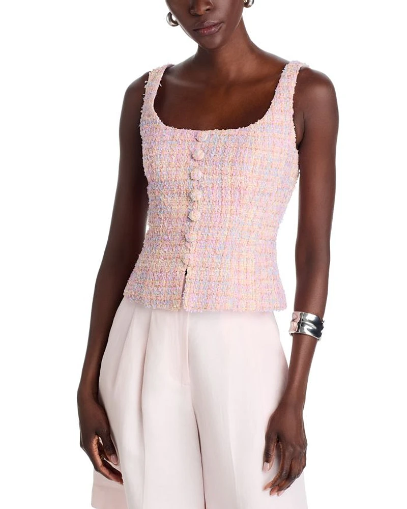 Rainbow Tweed Sleeveless Top -Exclusive