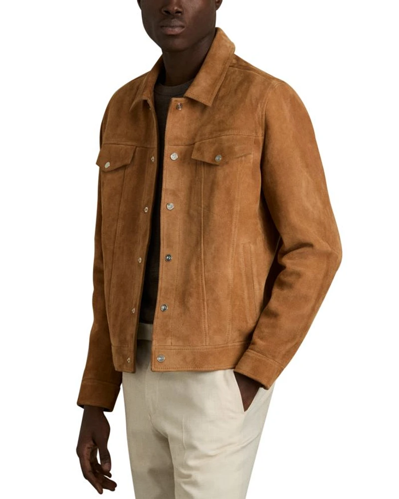Eden Suede Press Stud Jacket