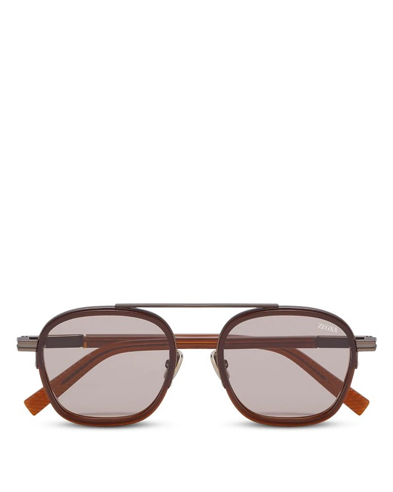 Orizzonte I Acetate & Metal Sunglasses, 51mm