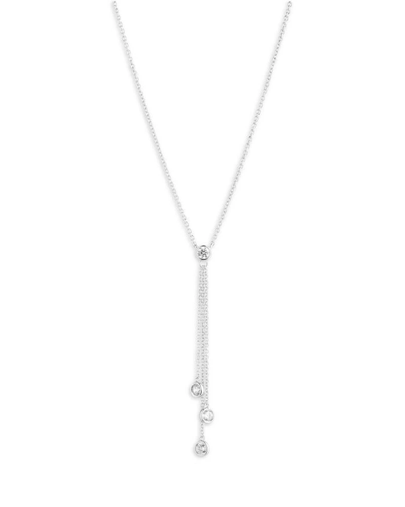 Cubic Zirconia Lariat Necklace in Sterling Silver