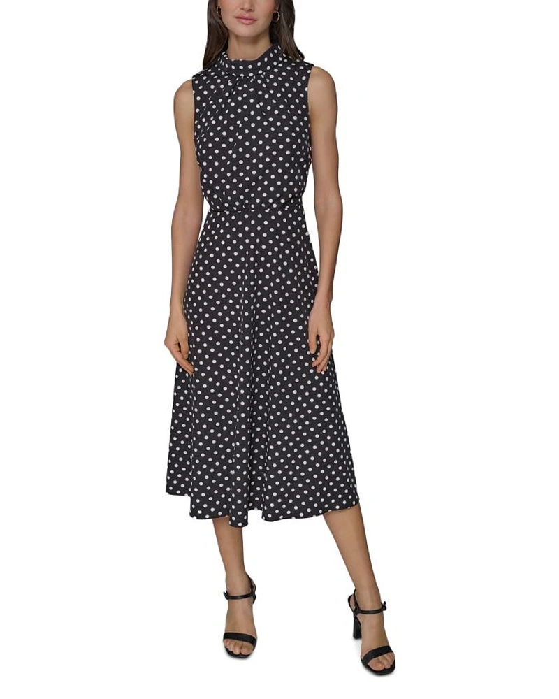 Mock Neck Midi Dress