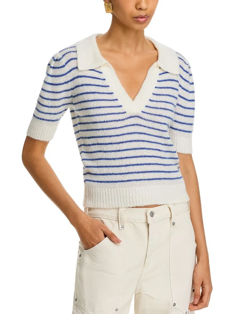 Billie V Neck Polo Crochet Sweater