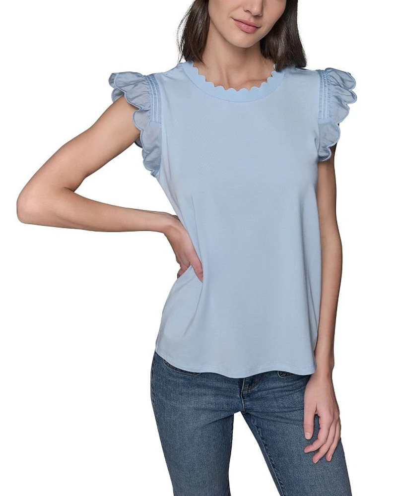 Sleeveless Ruffled Top