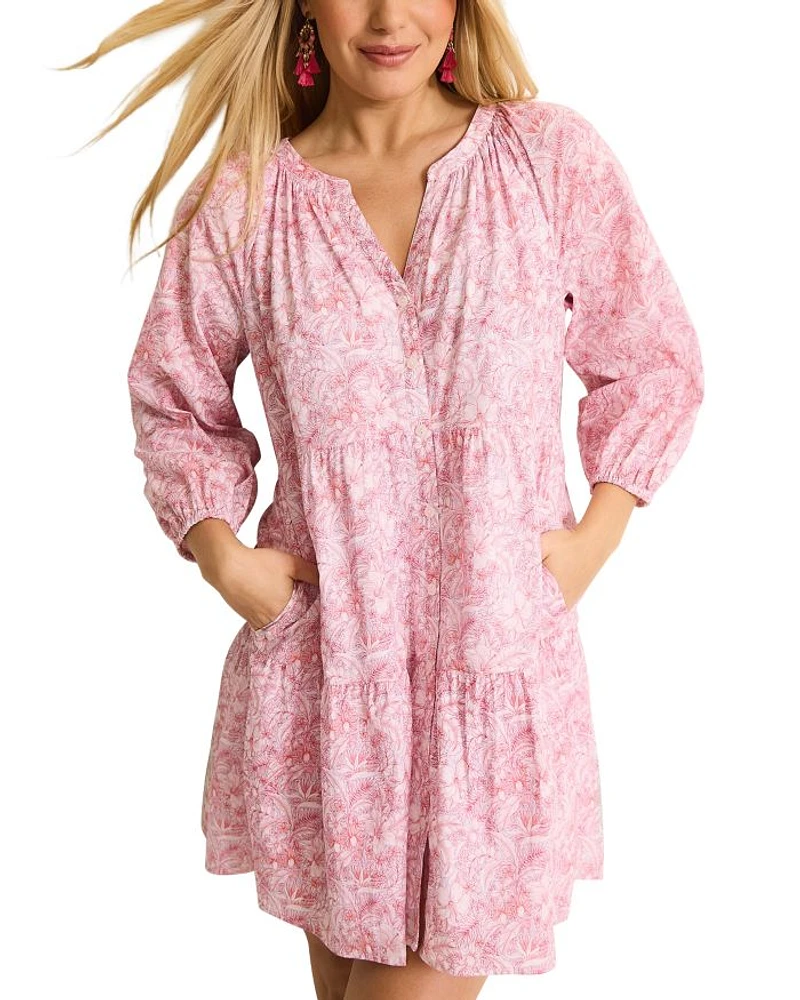 Prima Petals Three Quarter Sleeve Dress