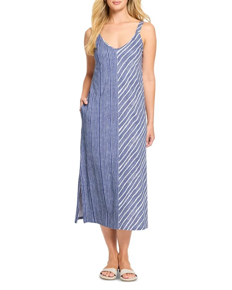 Mixed Stripe V Neck Tank Dress