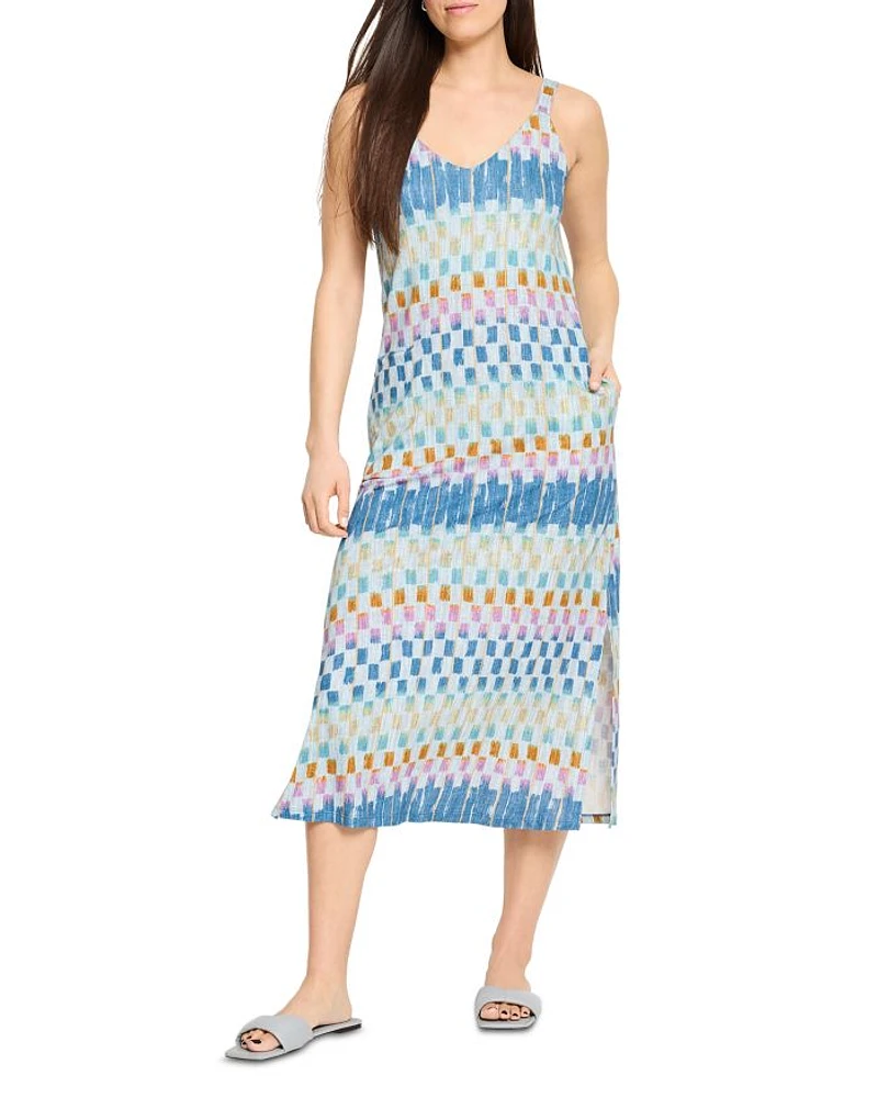 Painted Blocks V Neck Tank Dress