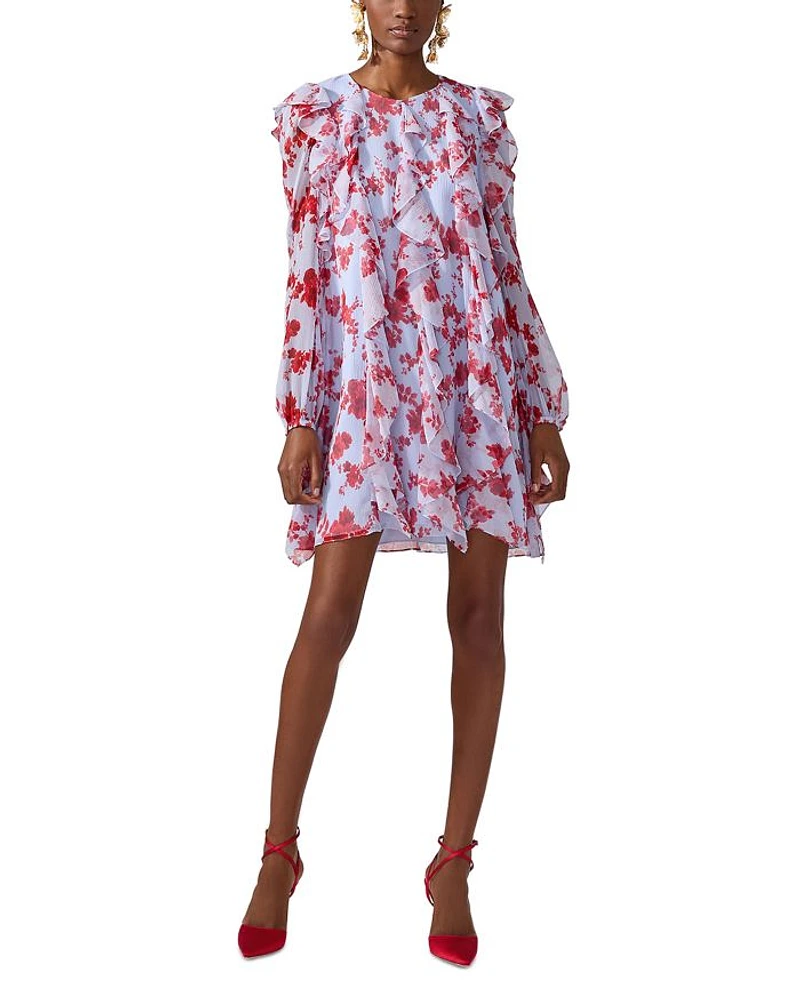 Silk Ruffled Mini Dress
