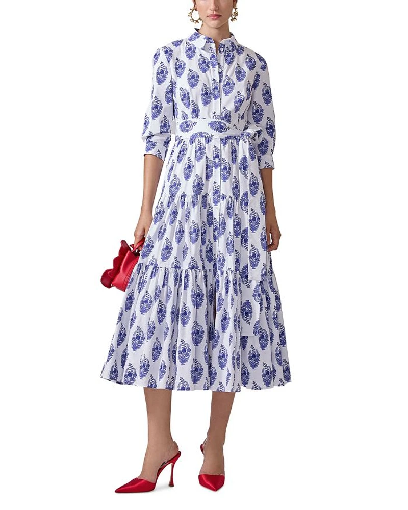 Tiered Midi Shirt Dress