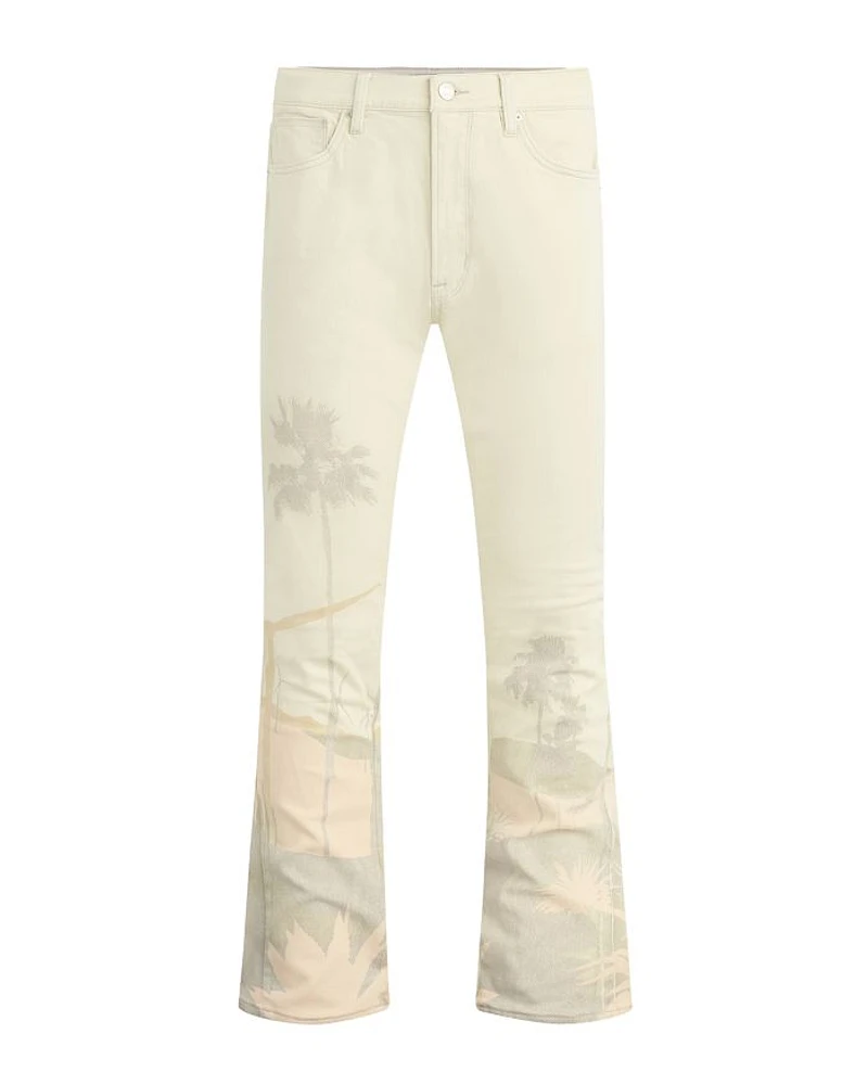 Walker Kick Flare Straight Fit Distressed Jeans Natural Desert White
