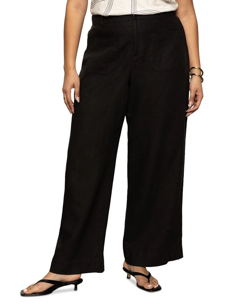 The Linen Marine Wide Leg Pants