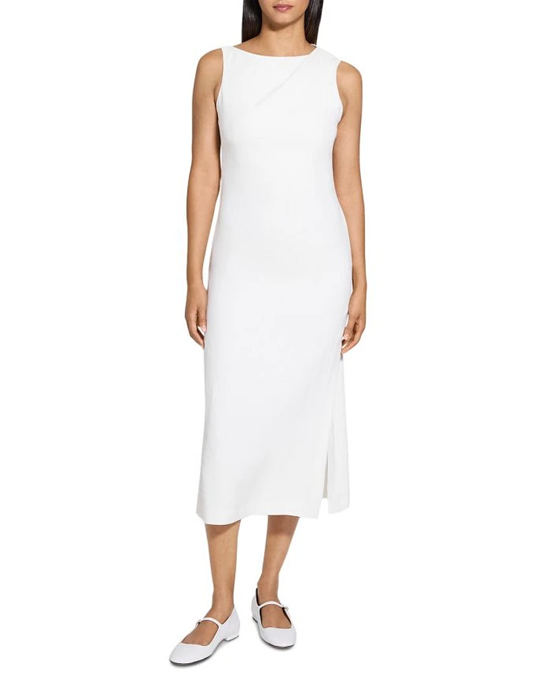 Shoulder Draped Midi Dress
