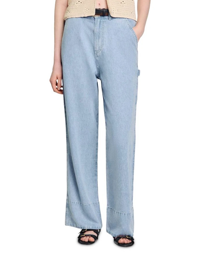 High Rise Wide Leg Jeans Blue Jean