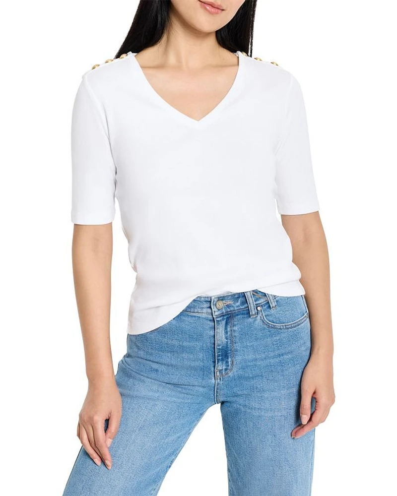 Shoulder Button Trim Tee