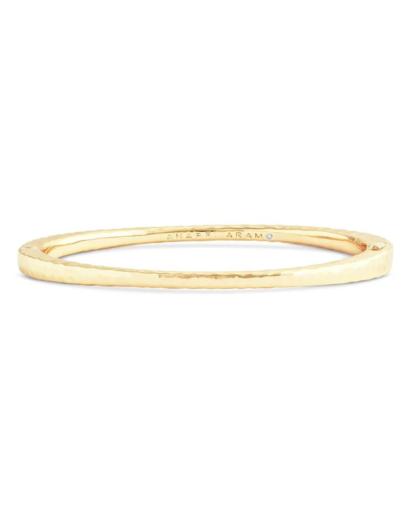 Farrier 18K Yellow Gold Plated or Sterling Silver Thin Hinged Bracelet