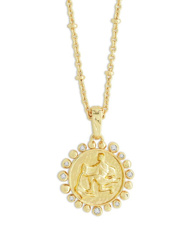 Pavé Zodiac Pendant Necklace, 16"-17"
