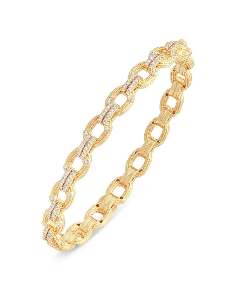 Enchanted Forest Pavé Chain Bangle Bracelet