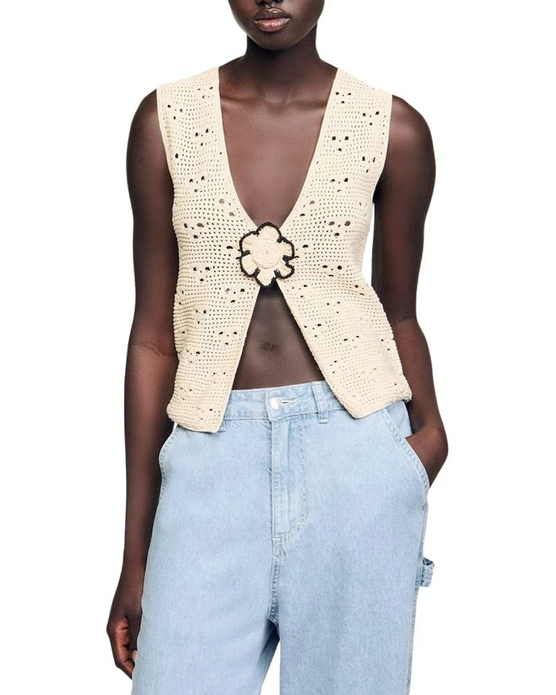 Nouck Crochet V Neck Sweater