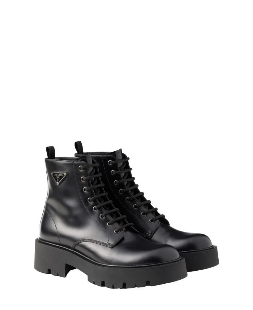 Men's Brushed Leather Combat Boots