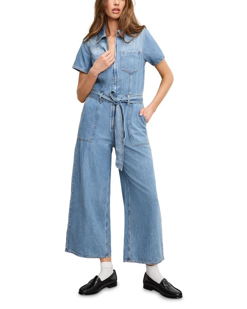 Fit For Success Lite Denim Cropped Jumpsuit