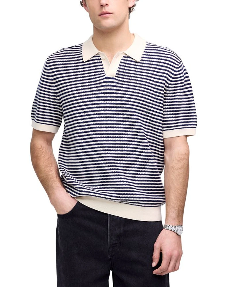 Pointelle Stitch Regular Fit Short Sleeve Sweater