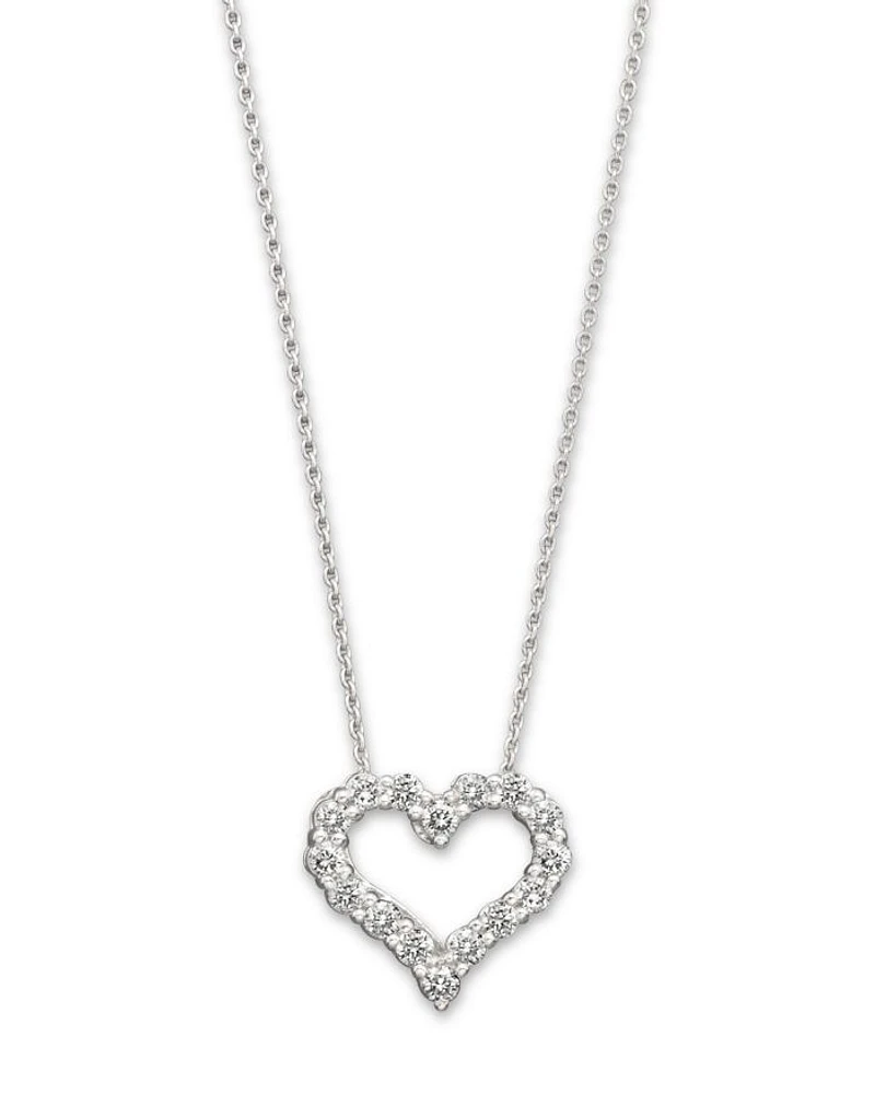 Diamond Heart Pendant Necklace 14K White Gold, 0.25-1.0 tcw