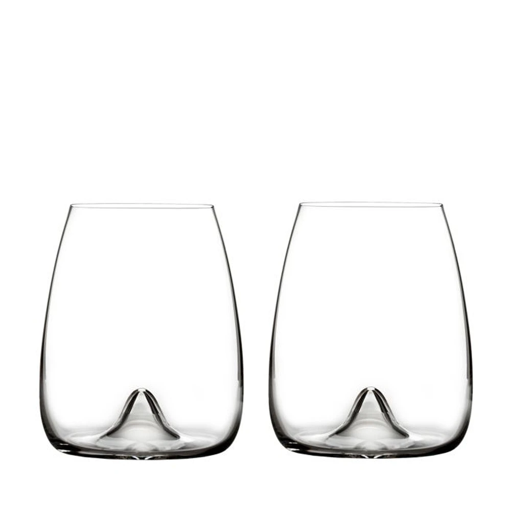 Elegance Stemless Wine Glass, Pair