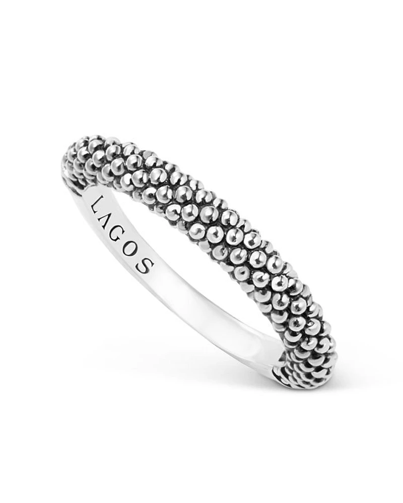 LAGOS Sterling Silver Caviar Beaded Stacking Ring