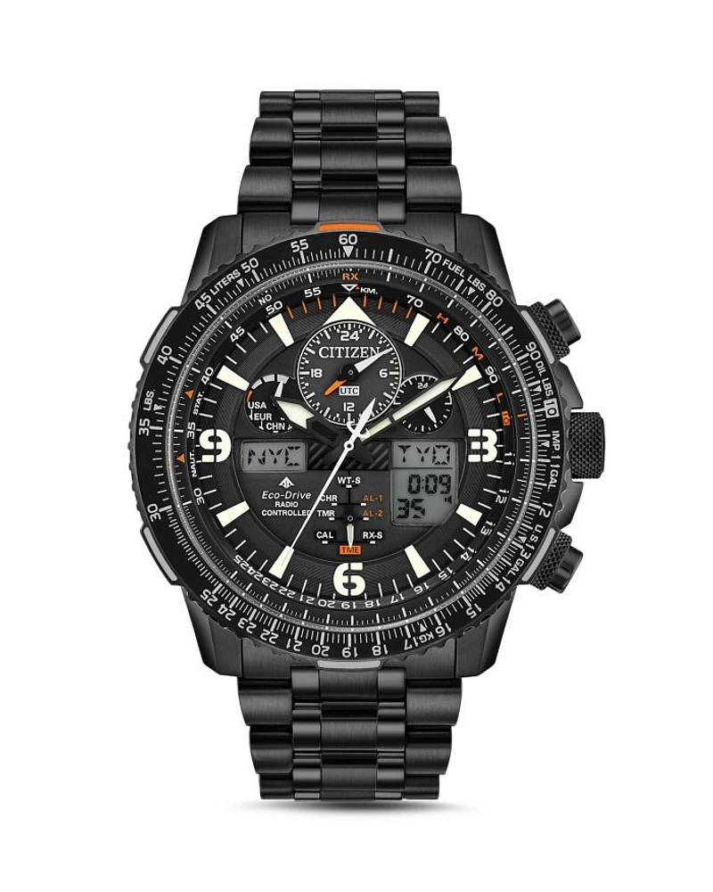 Promaster Skyhawk A-T Eco-Drive Black Chronograph, 46mm
