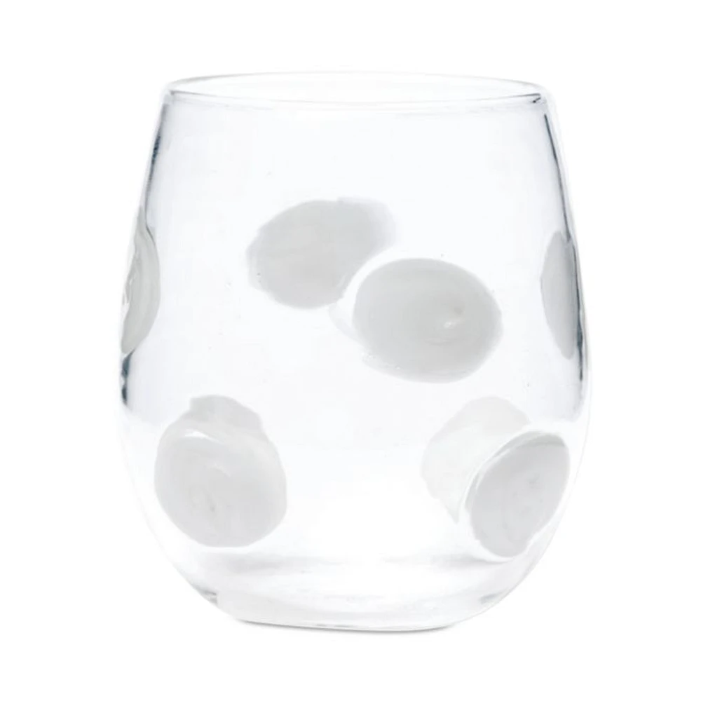 Drop White Stemless Wine Glass