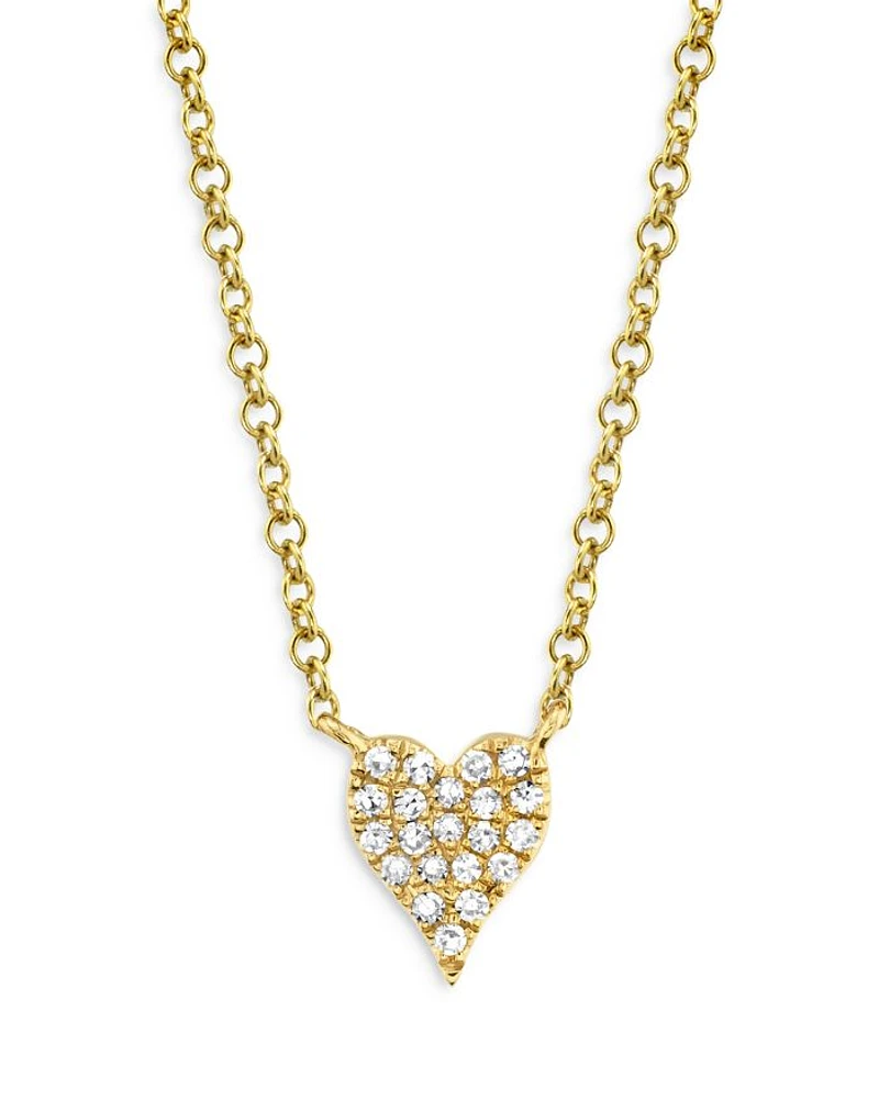14K Yellow Gold Diamond Heart Pendant Necklace - Exclusive