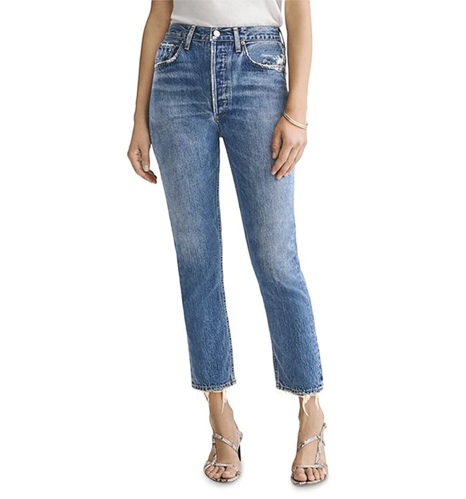 Riley High Rise Cropped Straight Jeans Frequency