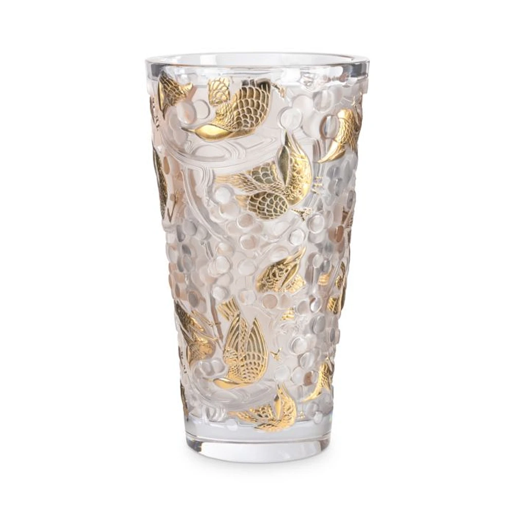Merles & Raisins Large Gold Stamped Vase, Numbered Edition