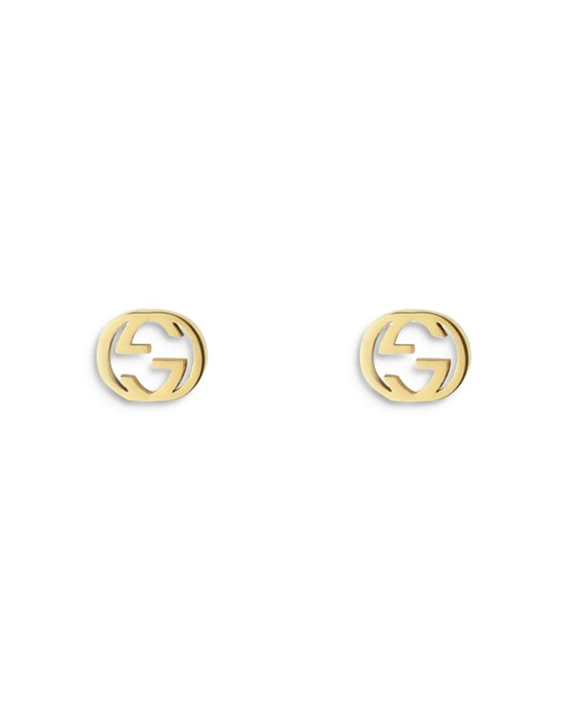 18K Yellow Gold Interlocking G Stud Earrings