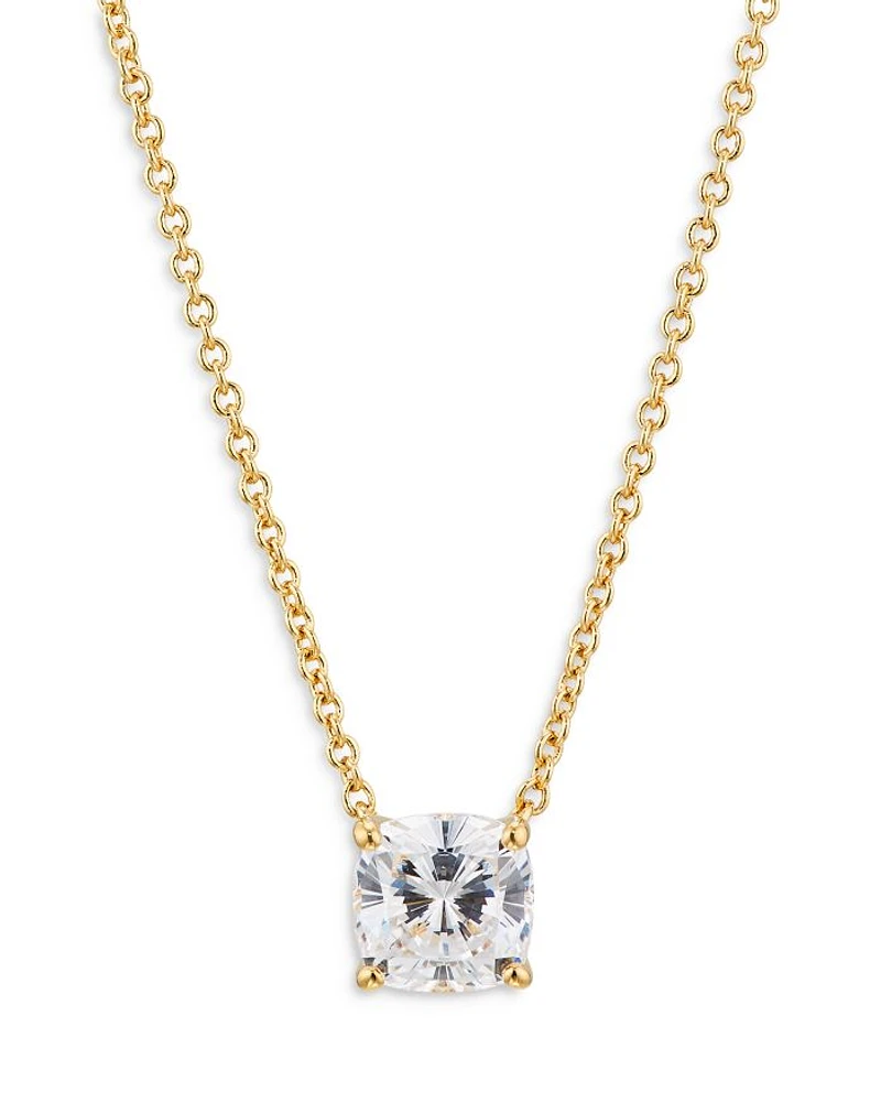 Modern Love Cushion Cut Pendant Necklace, 16"-18"