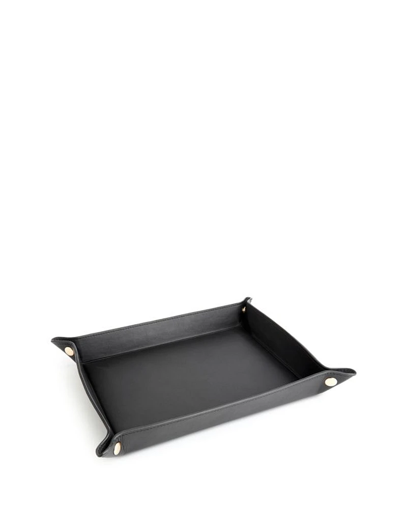 Large Leather Catchall Valet Tray