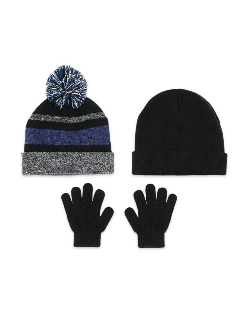 Boys' 3 Pc. Hats & Gloves Set - Big Kid