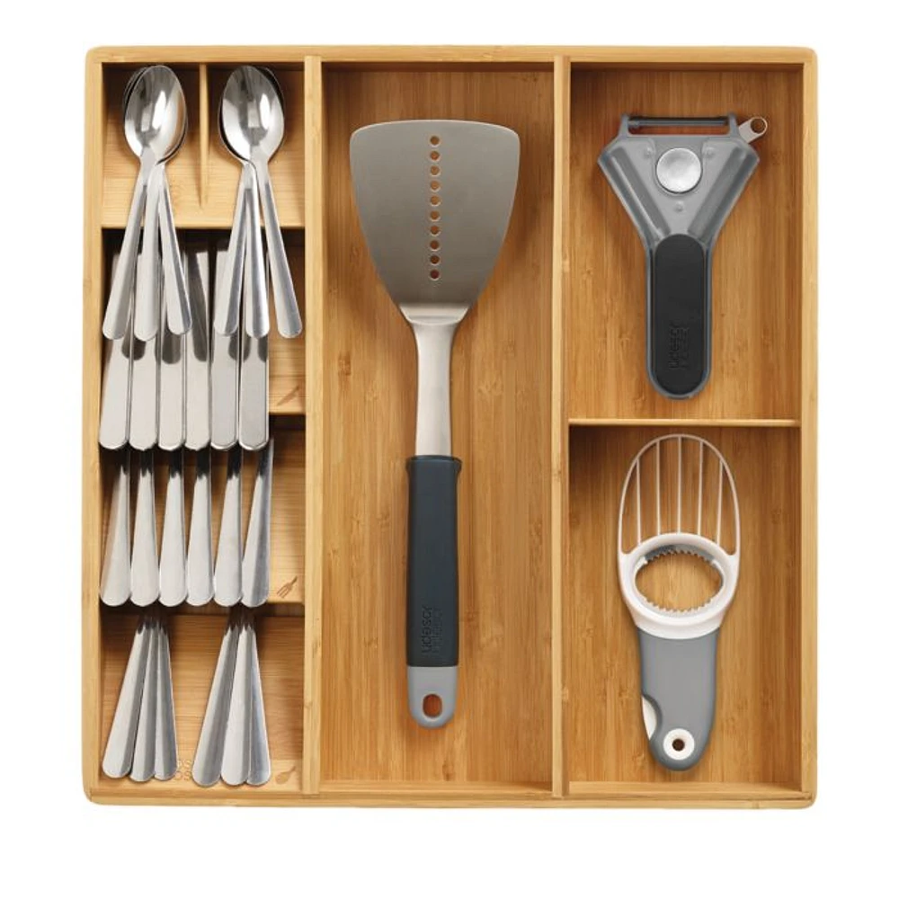 DrawerStore™ Bamboo Cutlery, Utensil & Gadget Organizer