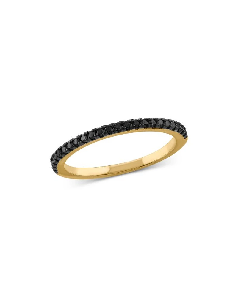 Black Diamond Stacking Band in 14K Yellow Gold, 0.20 tcw