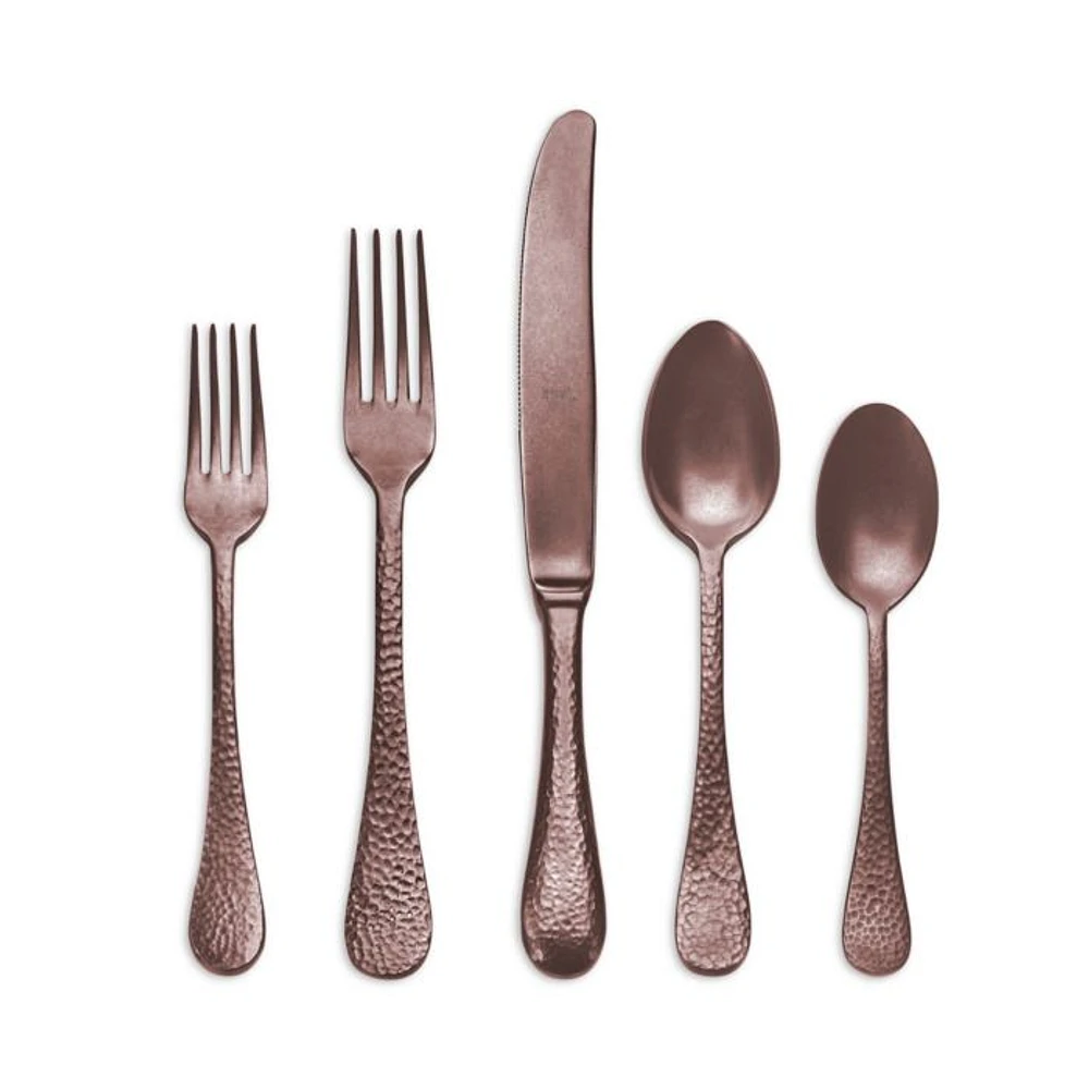 Epoque Pewter Bronze 5-Piece Place Setting