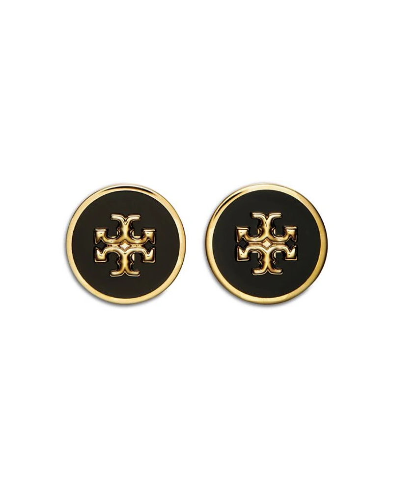 Kira Logo Colored Disc Stud Earrings