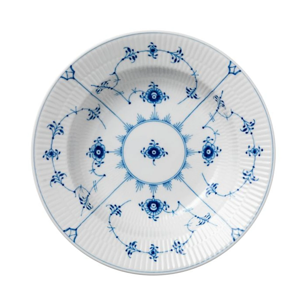 Blue Fluted Plain Rim Soup Plate